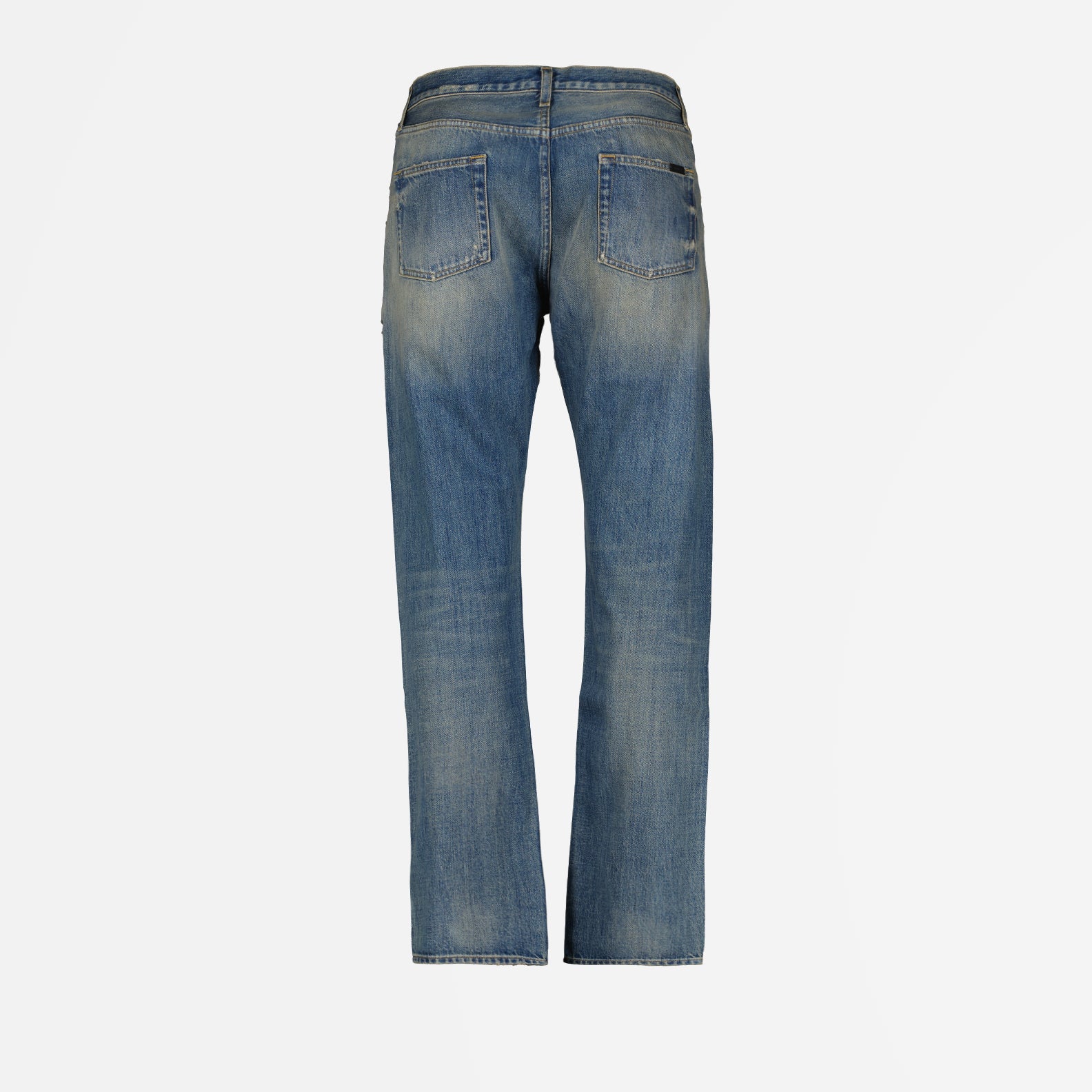 Saint Laurent jeans, distressed jeans, SL7276, men's luxury jeans, light wash denim