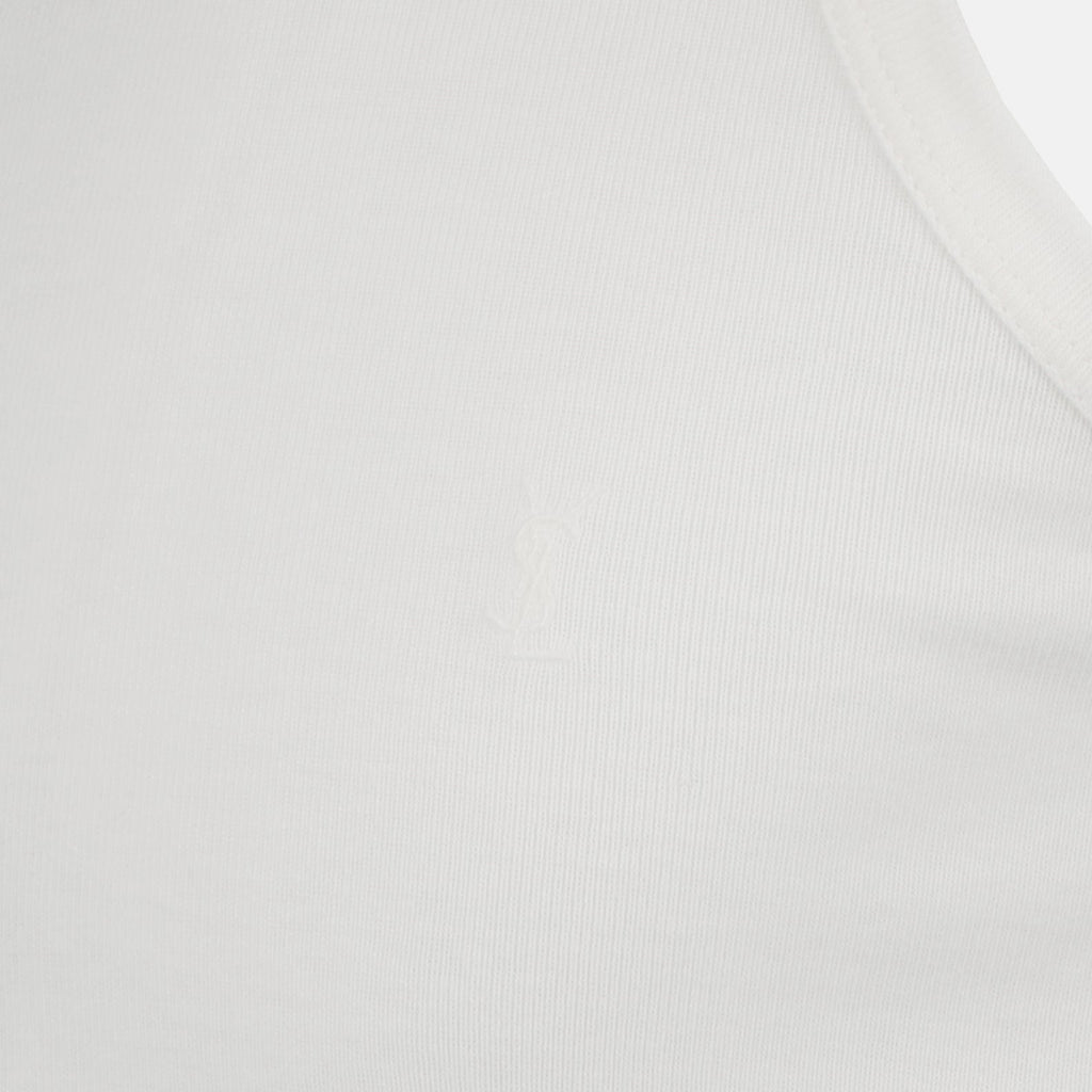Saint Laurent, Classic White Tank Top, Men's Luxury Fashion, Premium Fabric Tank, Designer Menswear
