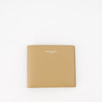 Saint Laurent wallet, beige flap wallet, men's luxury wallet, designer wallet, elegant wallet