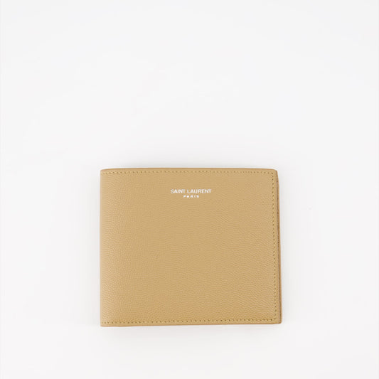 Saint Laurent wallet, beige flap wallet, men's luxury wallet, designer wallet, elegant wallet