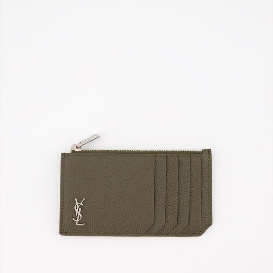 Saint Laurent, YSL Wallet, Khaki Green Wallet, Men's Luxury Wallet, Designer Wallet