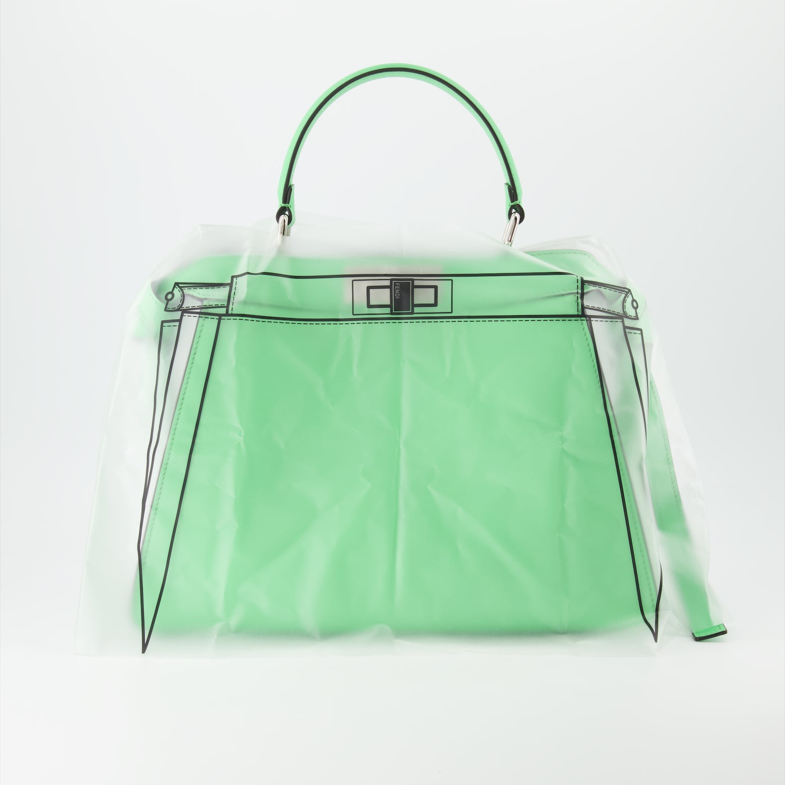 Fendi Peekaboo Bag, Green Designer Bag, Luxury Handbag, Women's Fendi Bag, High-End Handbag