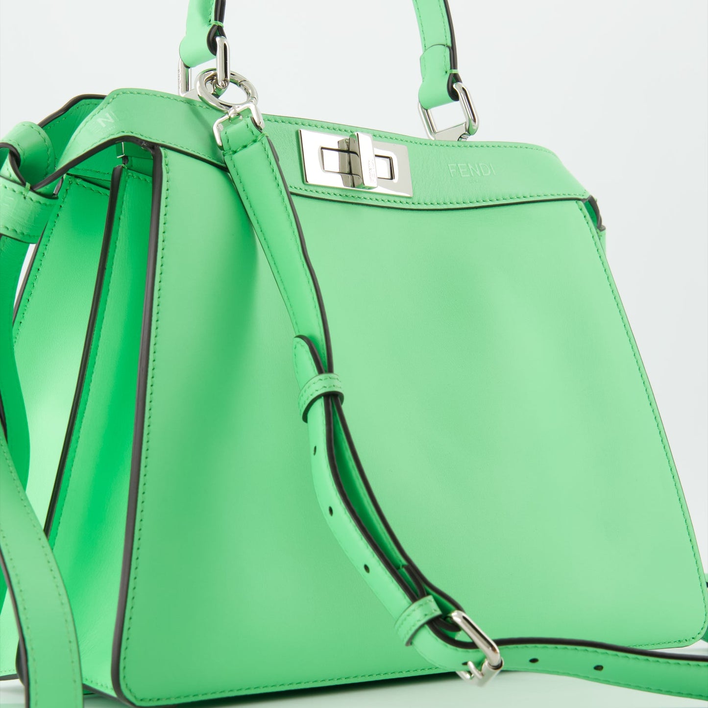 Fendi Peekaboo Bag, Green Designer Bag, Luxury Handbag, Women's Fendi Bag, High-End Handbag