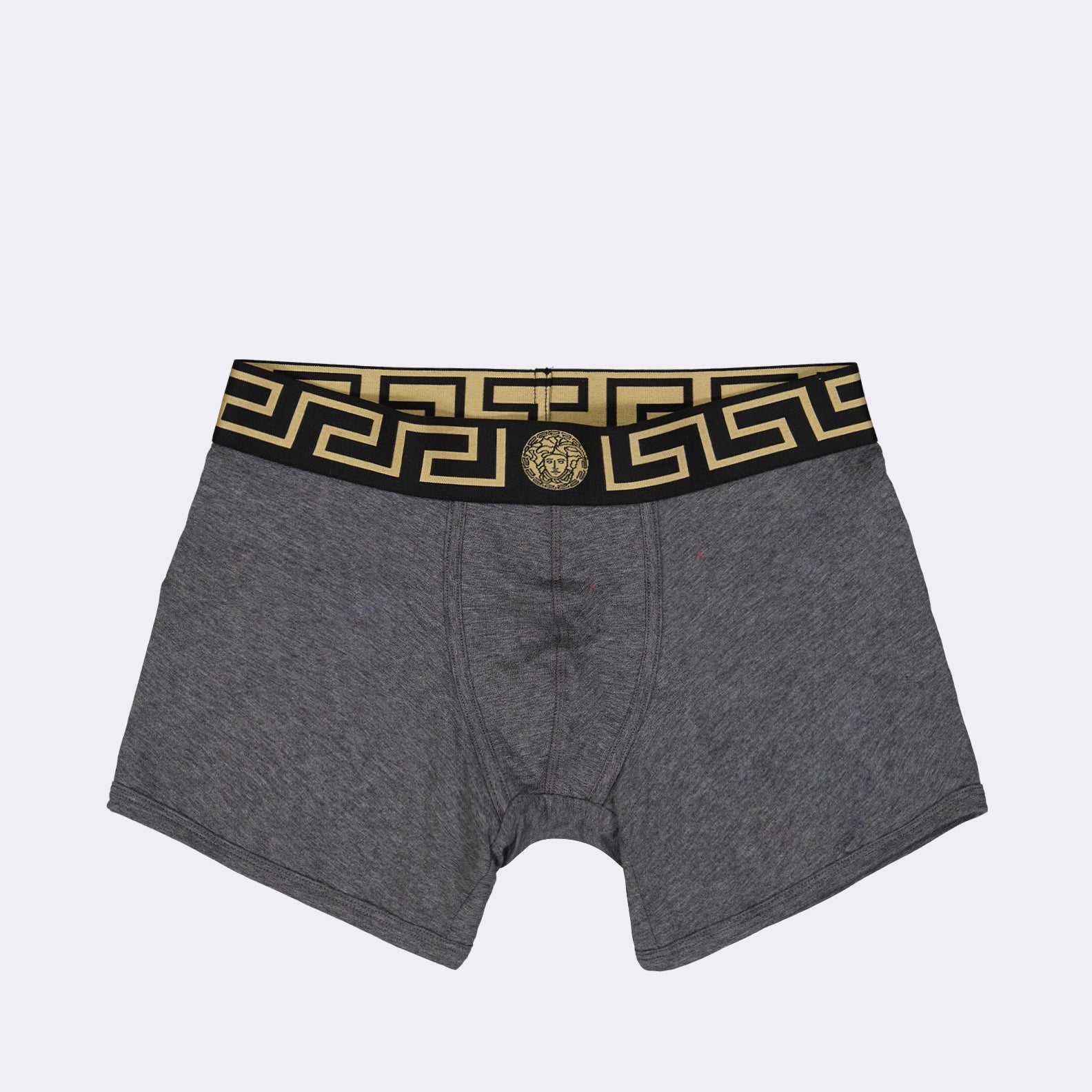 Versace, Medusa Greca, luxury boxer, gray boxer, designer underwear