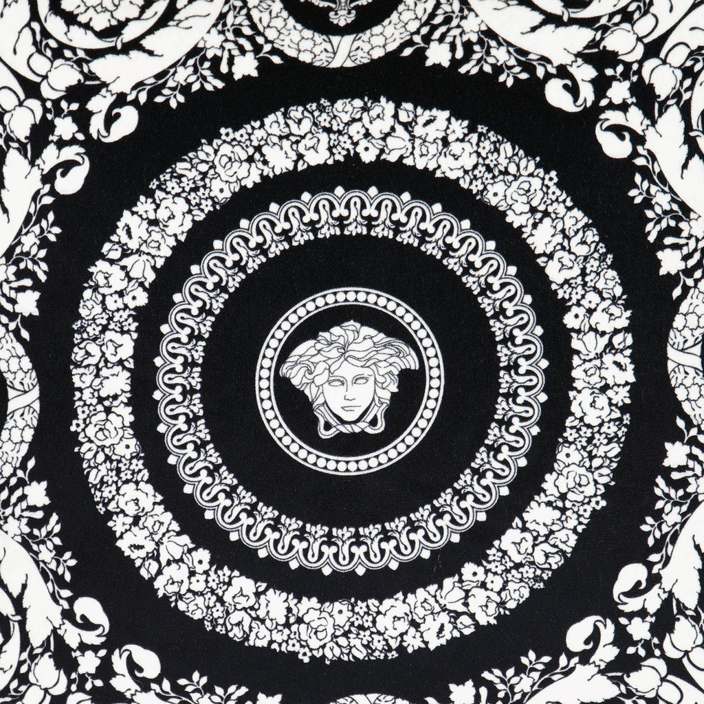 Versace Barocco cushion, luxury home decor, black and white cushion, designer cushion, Versace home accessories