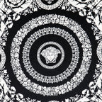 Versace Barocco cushion, luxury home decor, black and white cushion, designer cushion, Versace home accessories