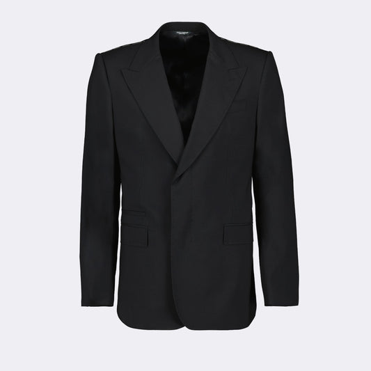 luxury blazer, black wool blazer, Dolce & Gabbana blazer, elegant men's blazer, high-end fashion