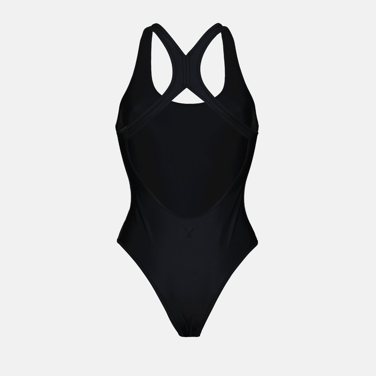 one-piece swimsuit, black swimsuit, luxury swimwear, AMI Paris, designer swimwear