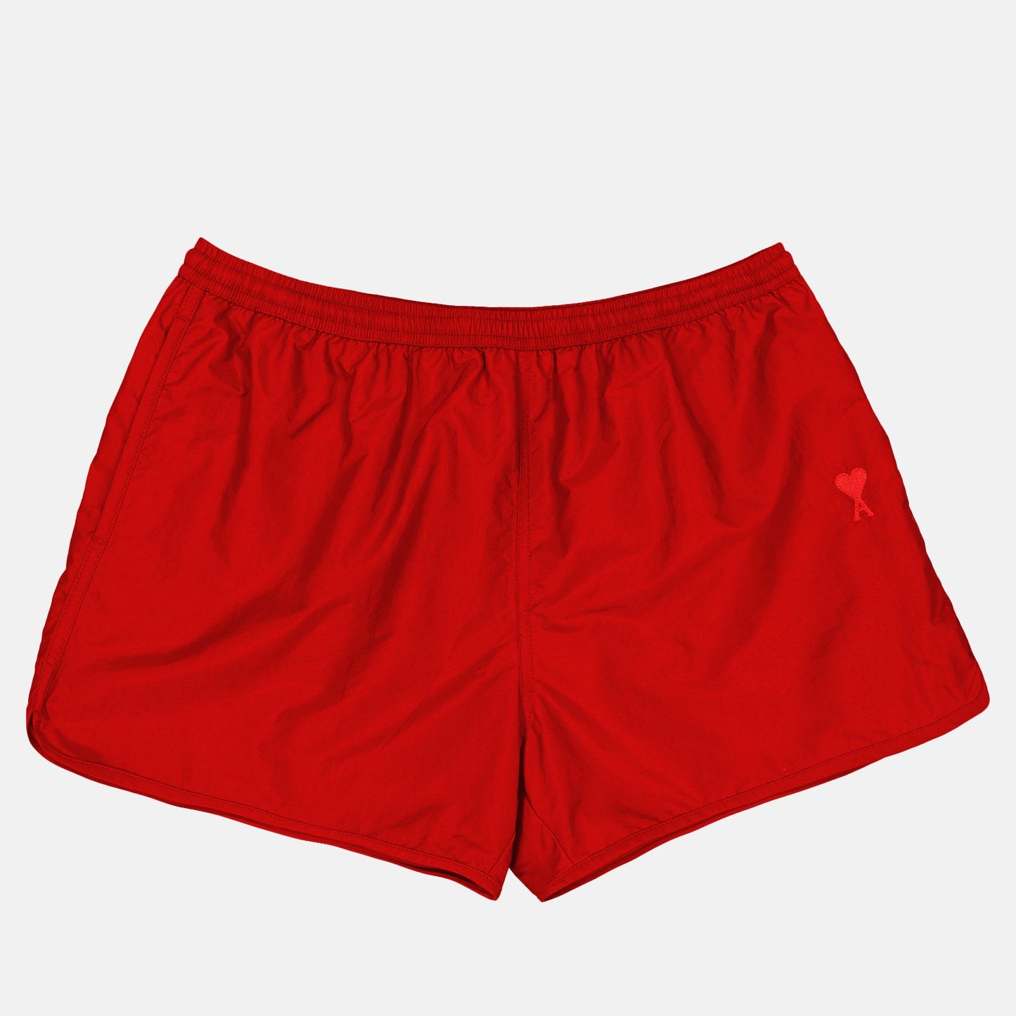 Red Swim Shorts, AMI Paris, Ami de Coeur Swimwear, Luxury Men's Swimwear, Designer Swim Shorts