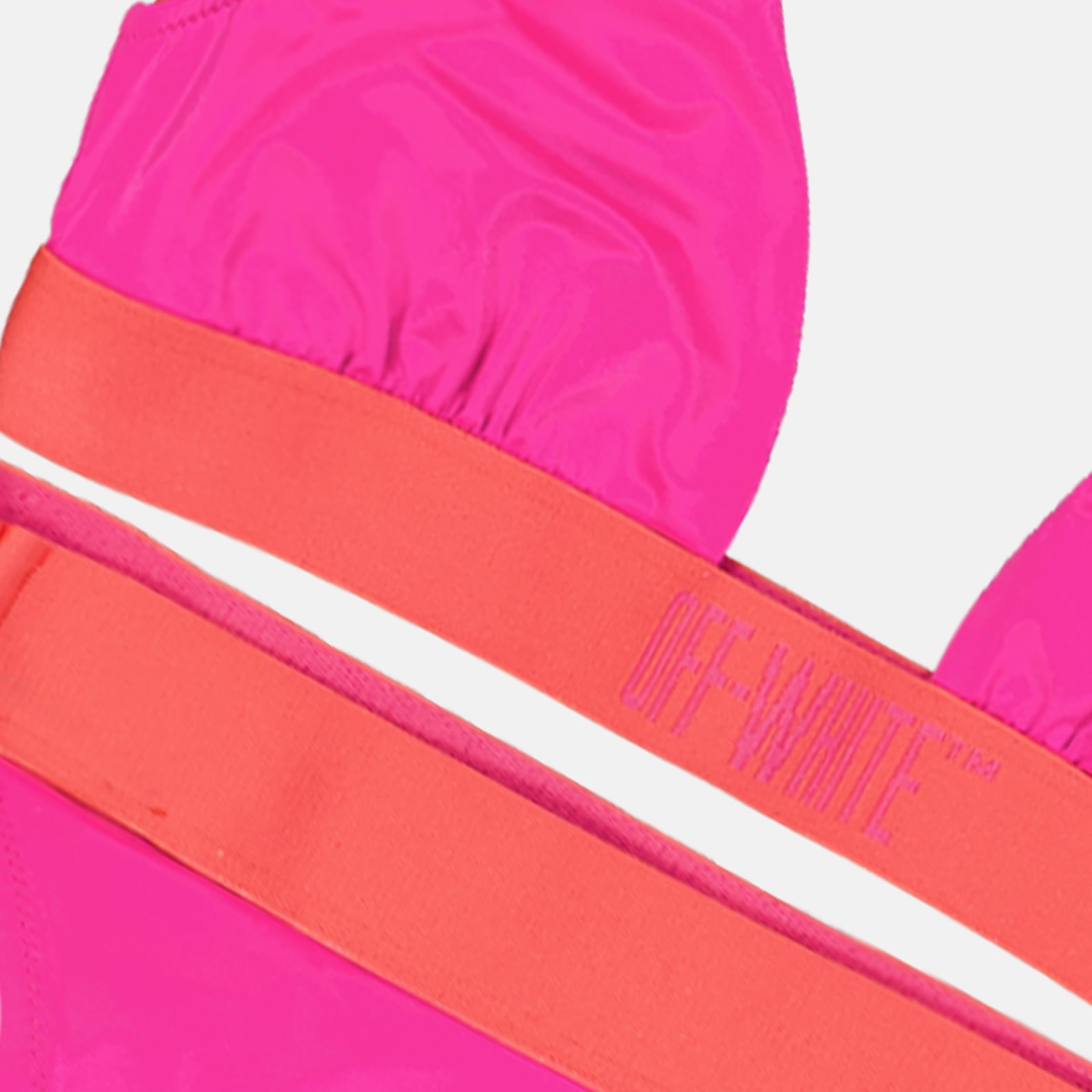 Off-White bikini, luxury swimwear, triangle bikini, rose and orange bikini, designer beachwear