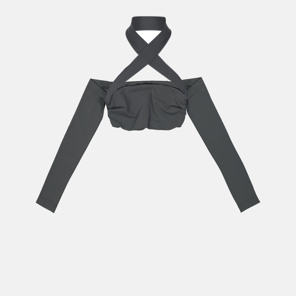 Dolce & Gabbana, luxury top, strappy cross back, cropped top, elegant fashion