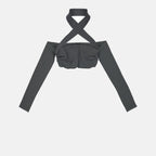 Dolce & Gabbana, luxury top, strappy cross back, cropped top, elegant fashion