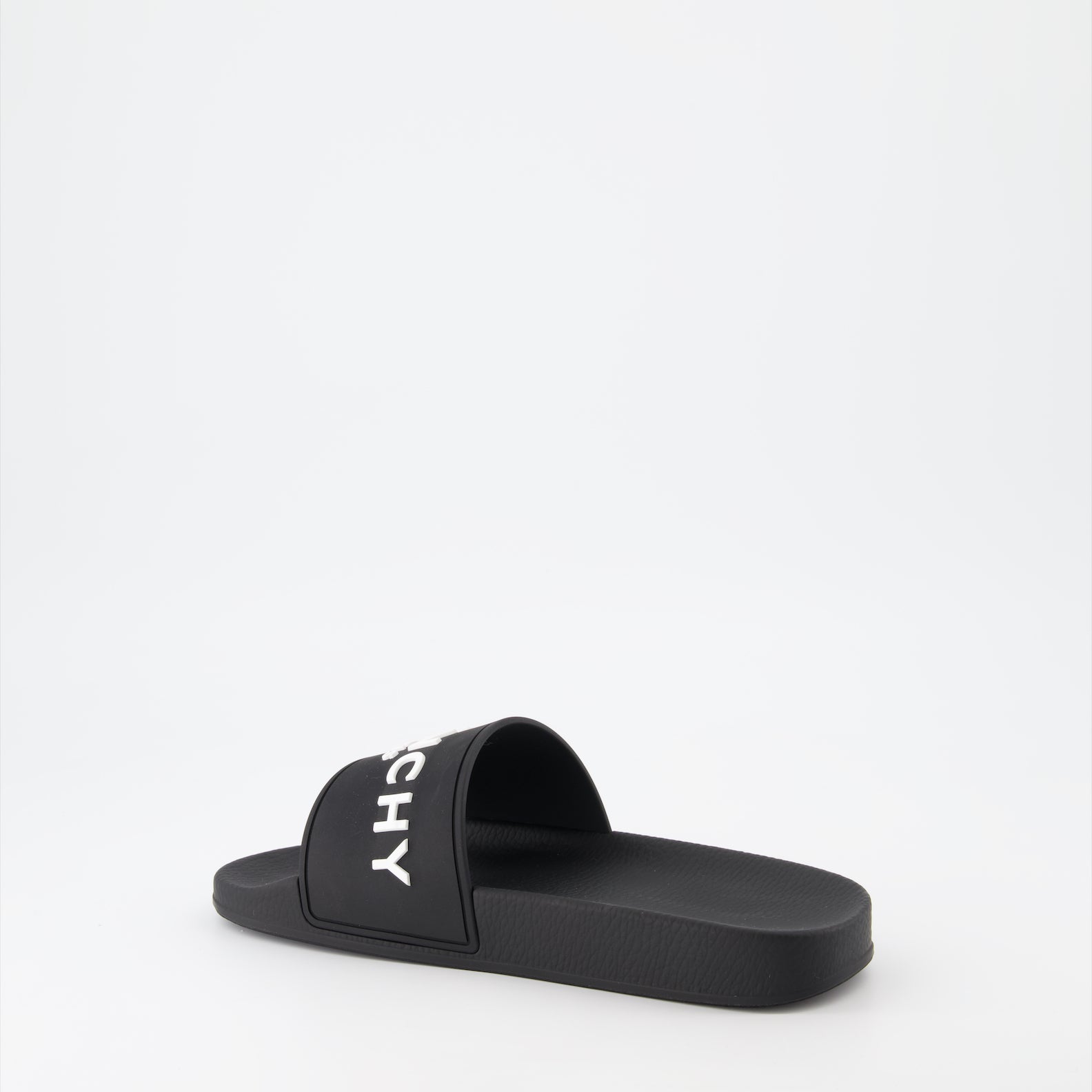 Givenchy sandals, logo sandals, slip-on sandals, rubber sole sandals, open toe sandals