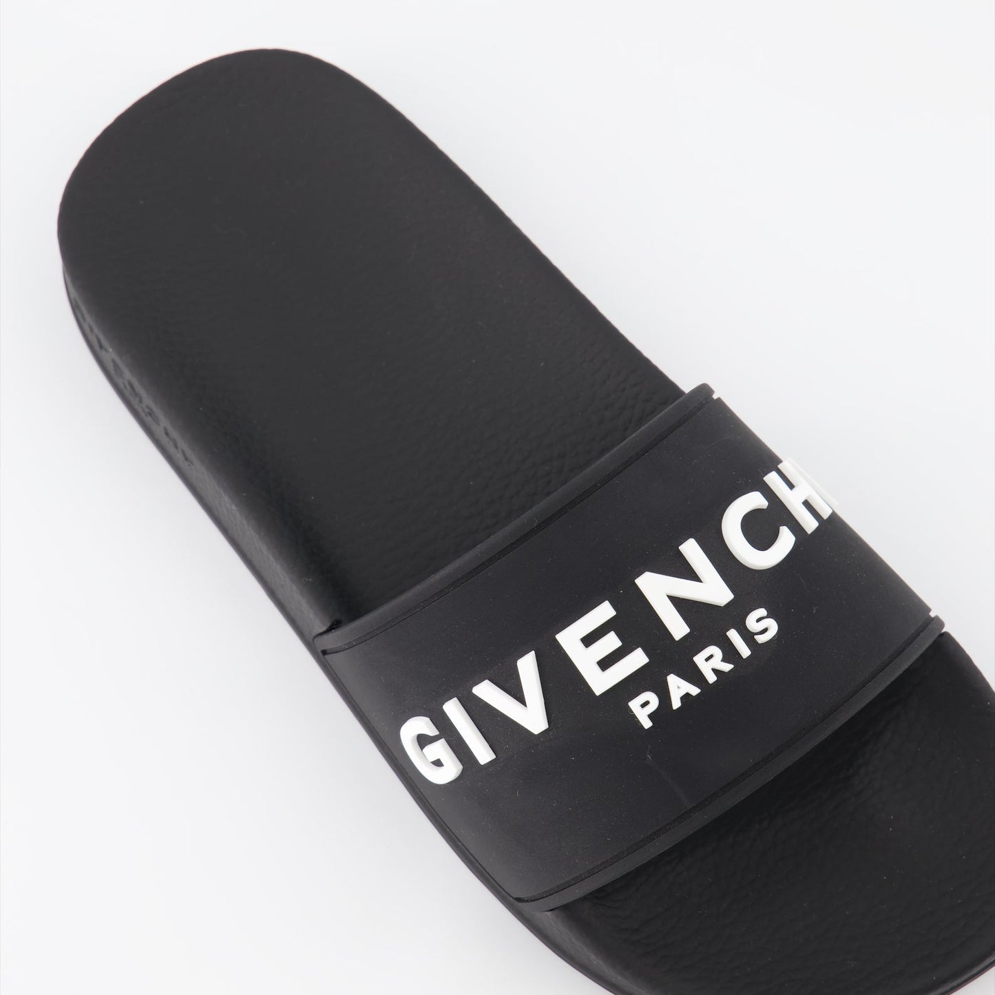 Givenchy sandals, logo sandals, slip-on sandals, rubber sole sandals, open toe sandals