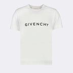 Givenchy T-shirt, white logo T-shirt, luxury fashion, high-end clothing, designer T-shirt