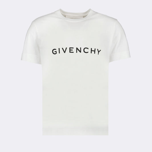 Givenchy T-shirt, white logo T-shirt, luxury fashion, high-end clothing, designer T-shirt