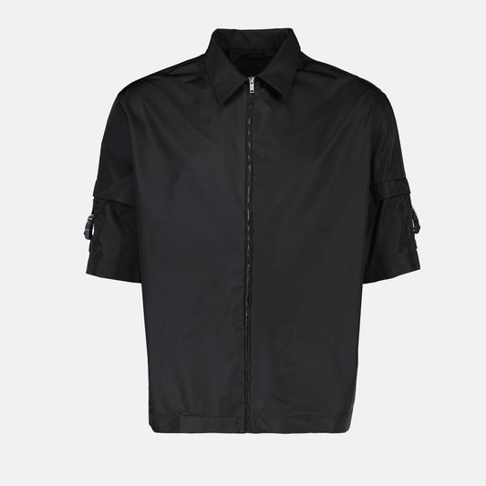 Givenchy shirt, oversize shirt, technical fabric shirt, luxury men's shirt, black shirt