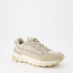 Moncler sneakers, beige suede sneakers, men's luxury footwear, casual luxury sneakers, Moncler Lite Runner