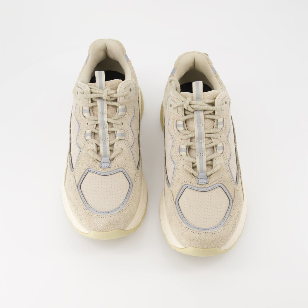Moncler sneakers, beige suede sneakers, men's luxury footwear, casual luxury sneakers, Moncler Lite Runner