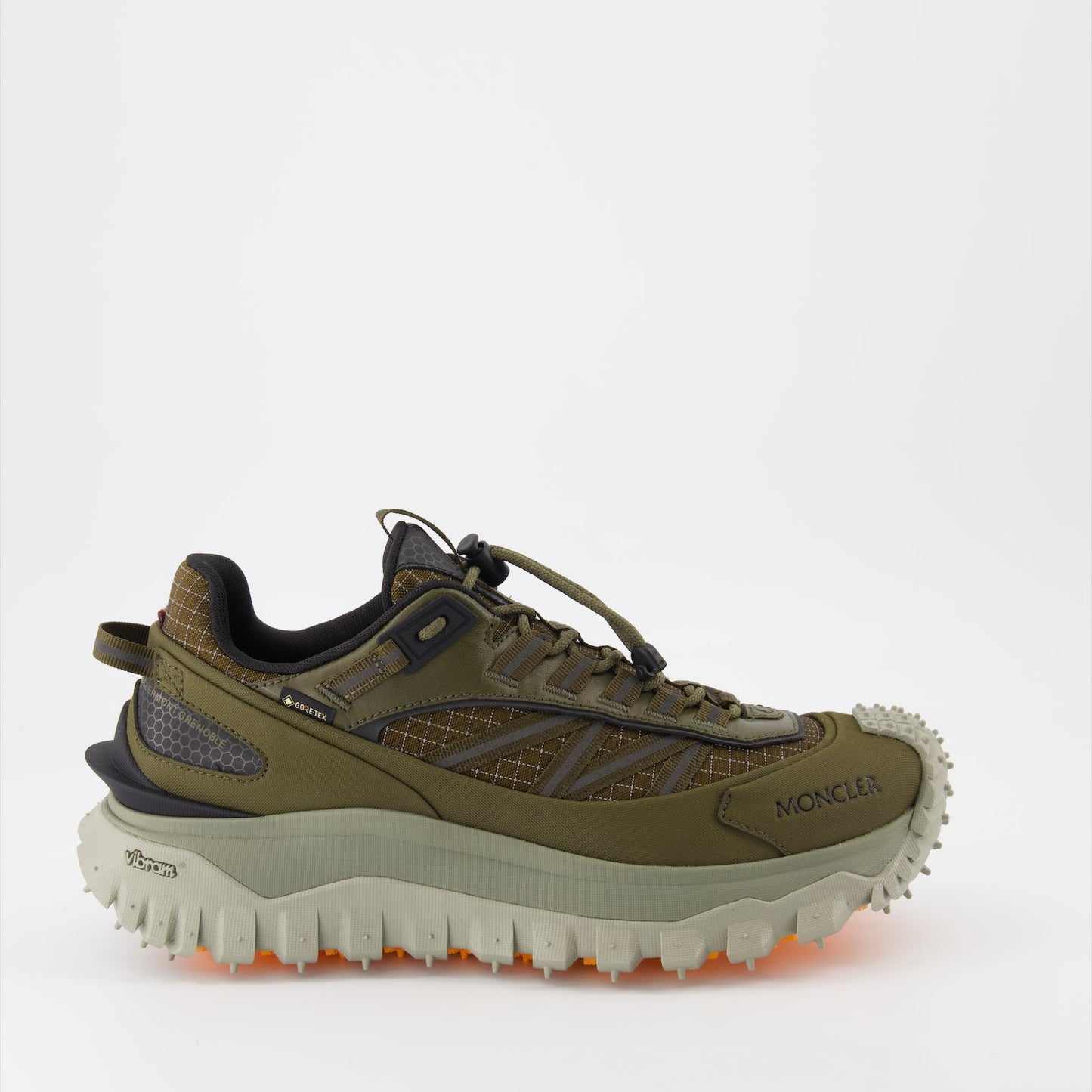 Moncler sneakers, luxury trail shoes, men's high-end sneakers, Trailgrip GTX, green athletic shoes