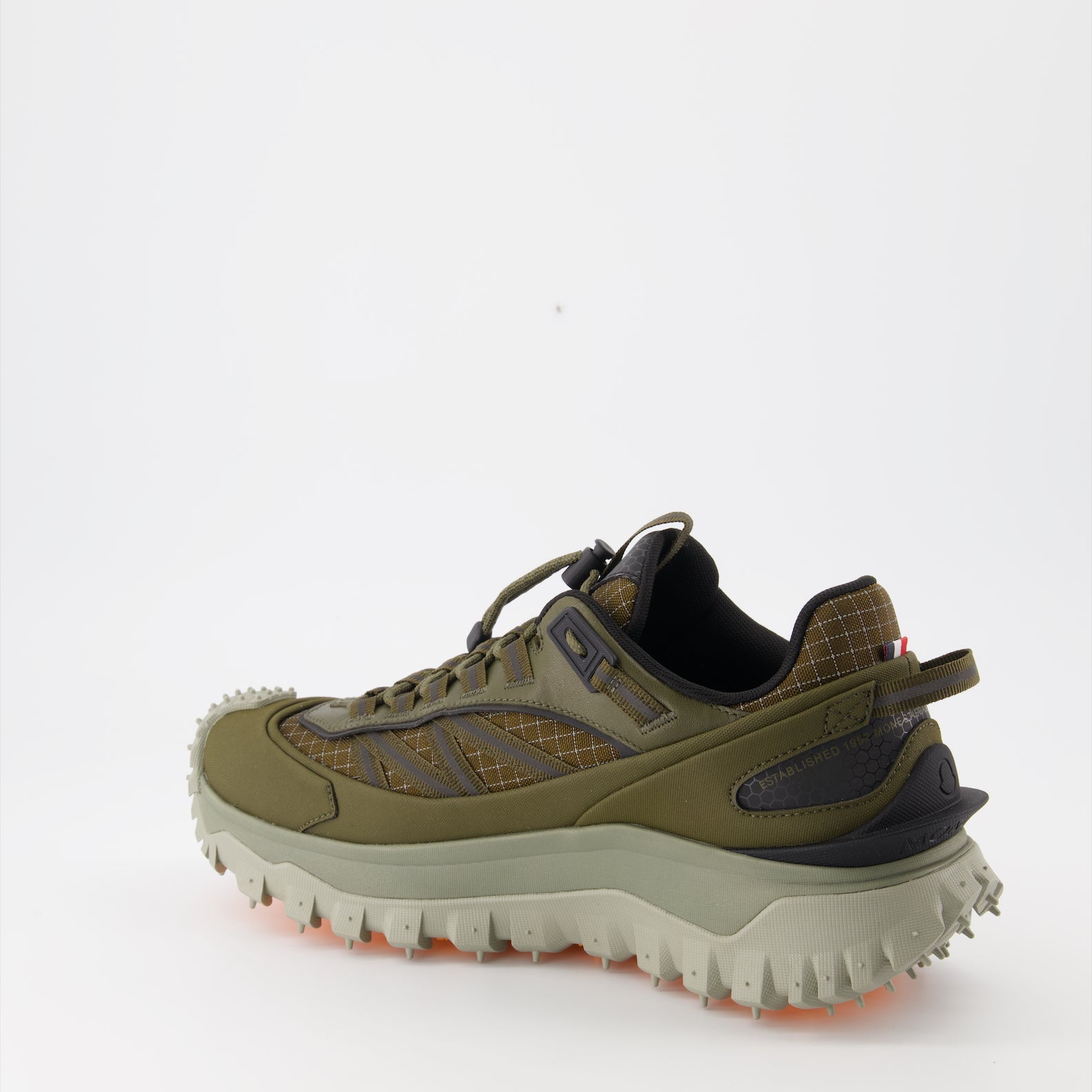 Moncler sneakers, luxury trail shoes, men's high-end sneakers, Trailgrip GTX, green athletic shoes