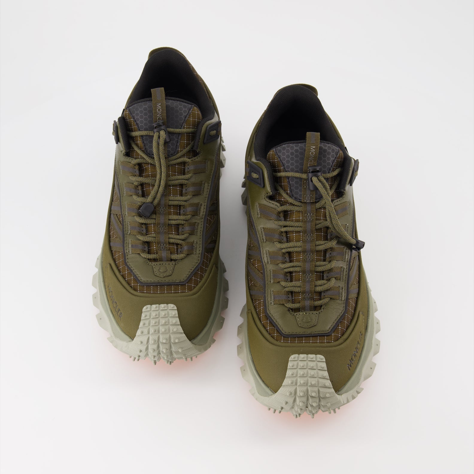 Moncler sneakers, luxury trail shoes, men's high-end sneakers, Trailgrip GTX, green athletic shoes