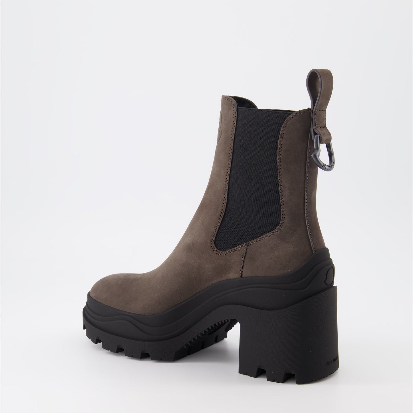 Moncler ankle boots, women's luxury footwear, brown leather boots, Moncler boots, elegant women’s boots