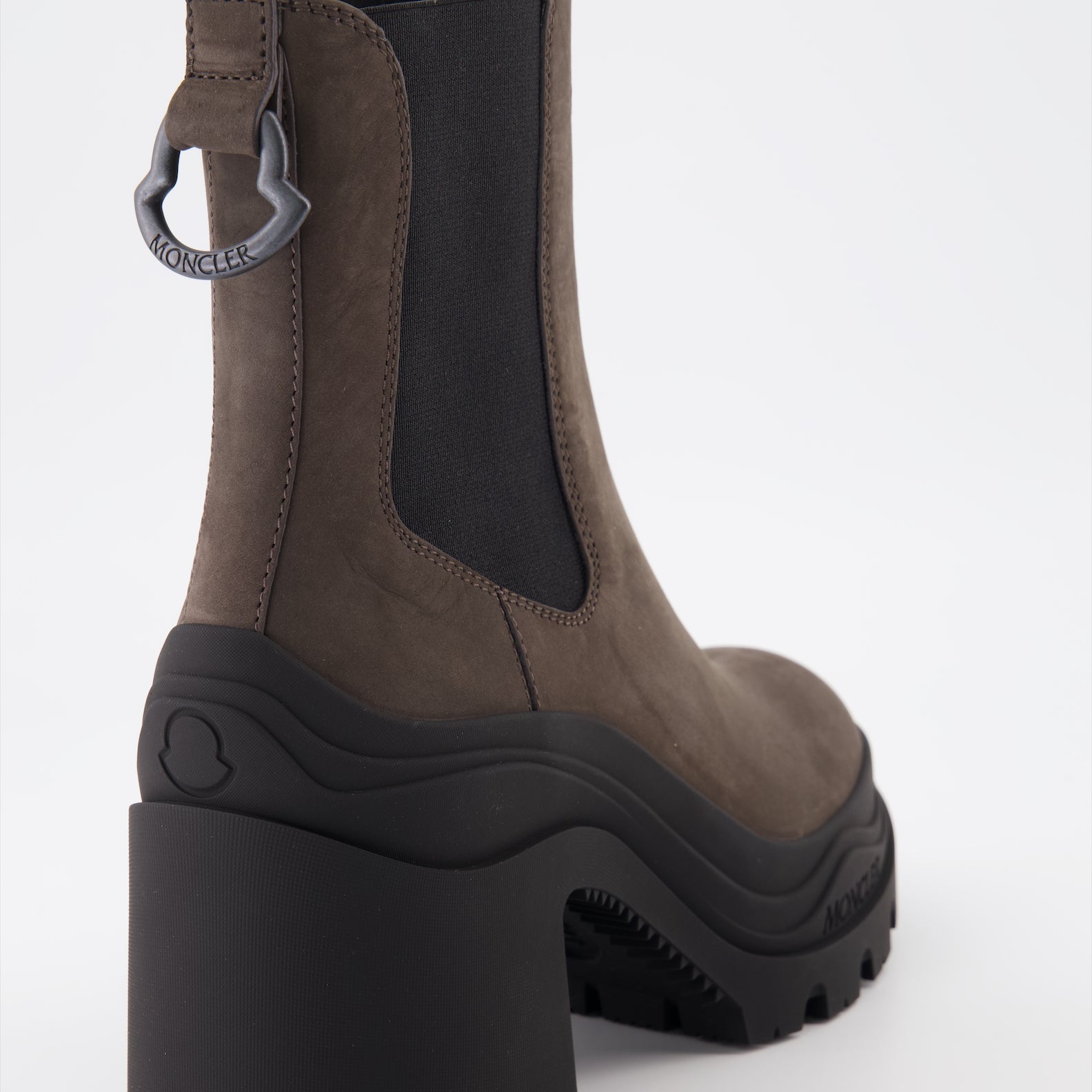 Moncler ankle boots, women's luxury footwear, brown leather boots, Moncler boots, elegant women’s boots