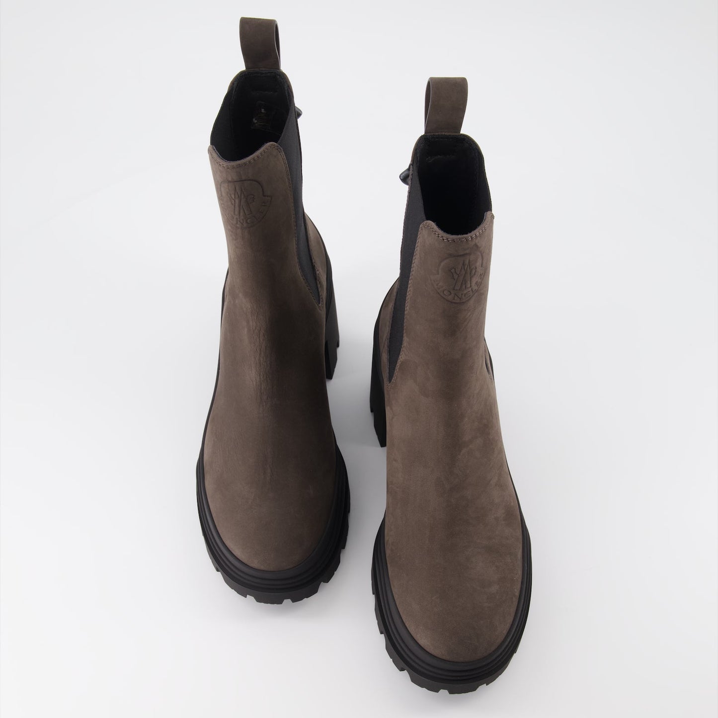 Moncler ankle boots, women's luxury footwear, brown leather boots, Moncler boots, elegant women’s boots