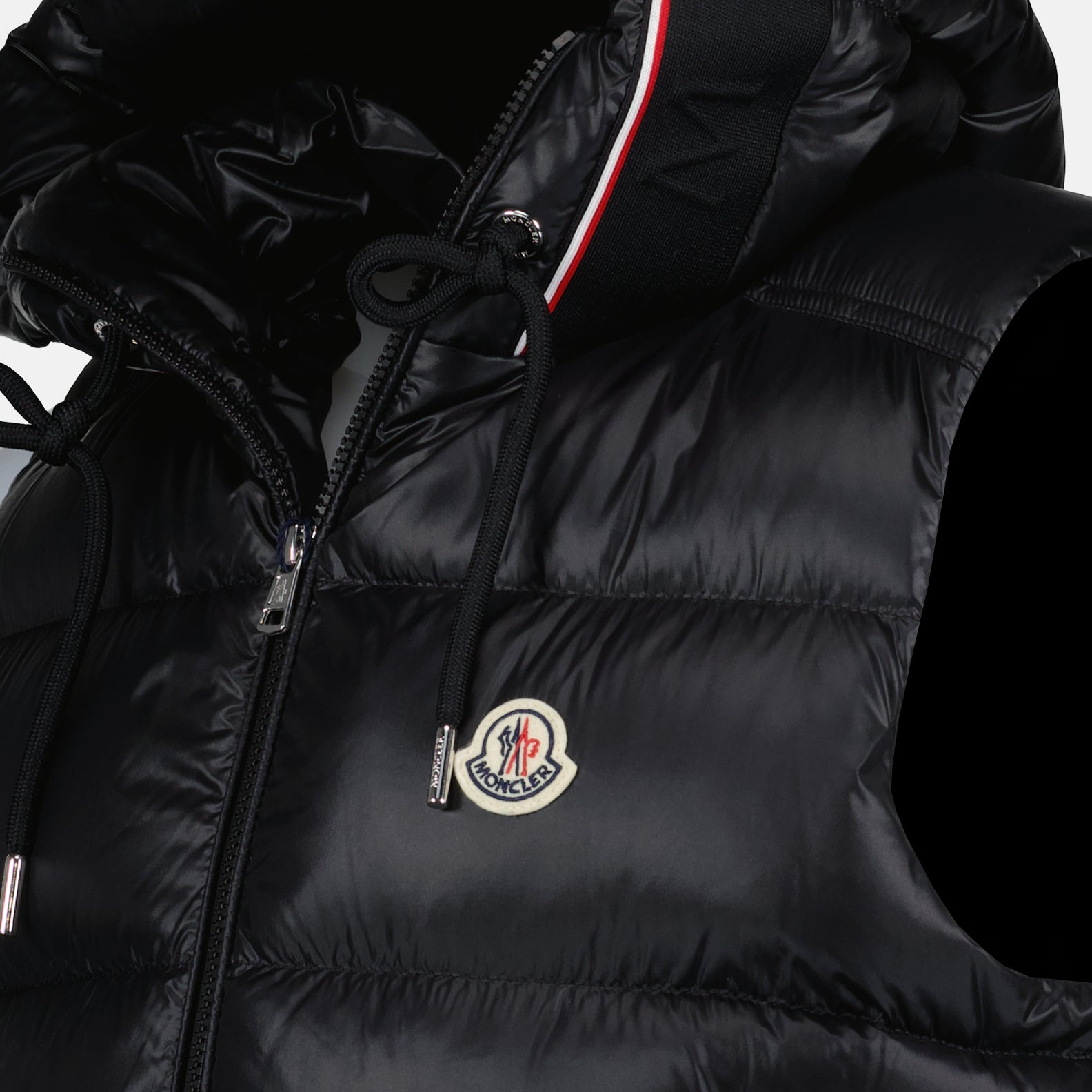 Moncler, sleeveless down jacket, men's luxury outerwear, black jacket, Luiro