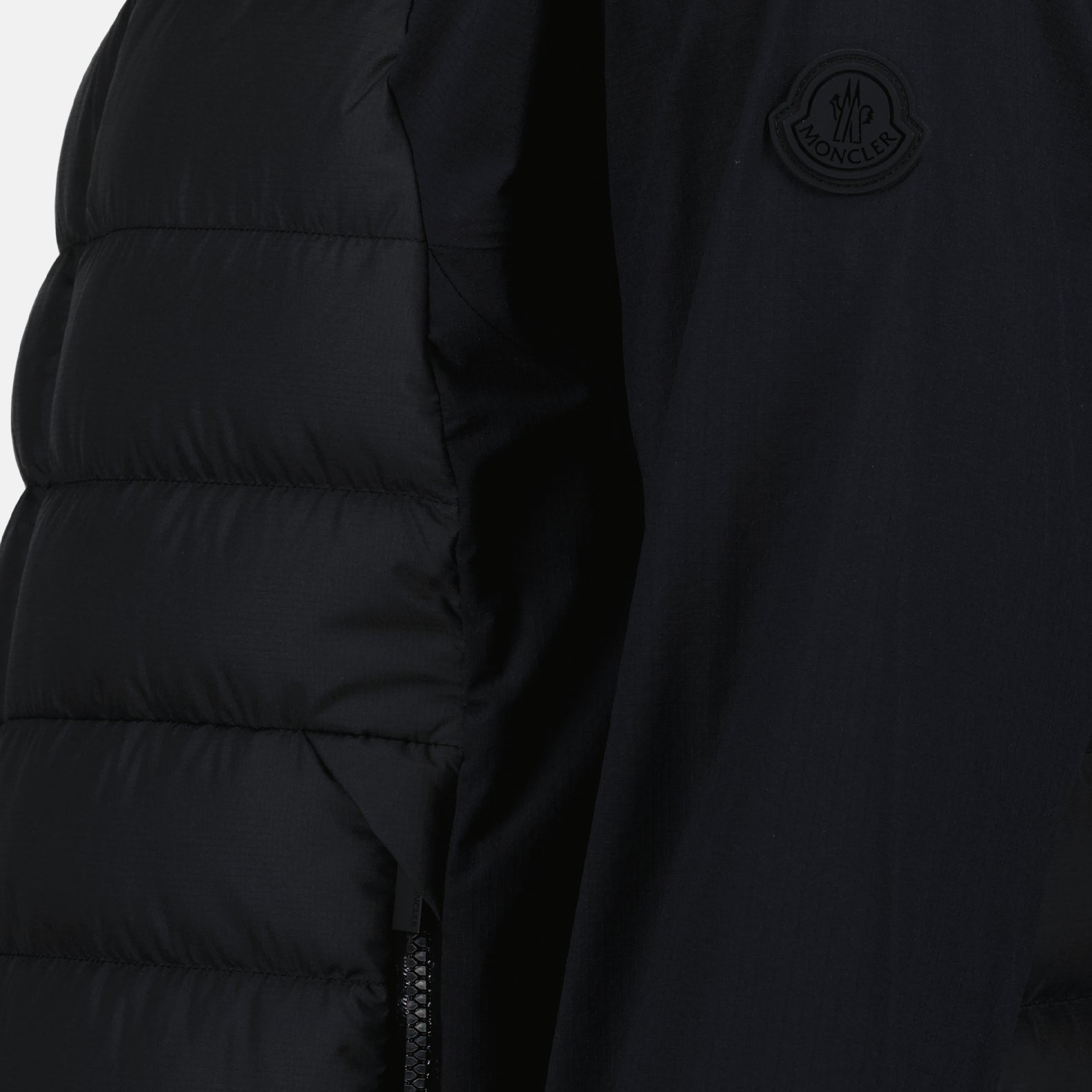 Moncler, men's down jacket, black doudoune, luxury outerwear, winter fashion