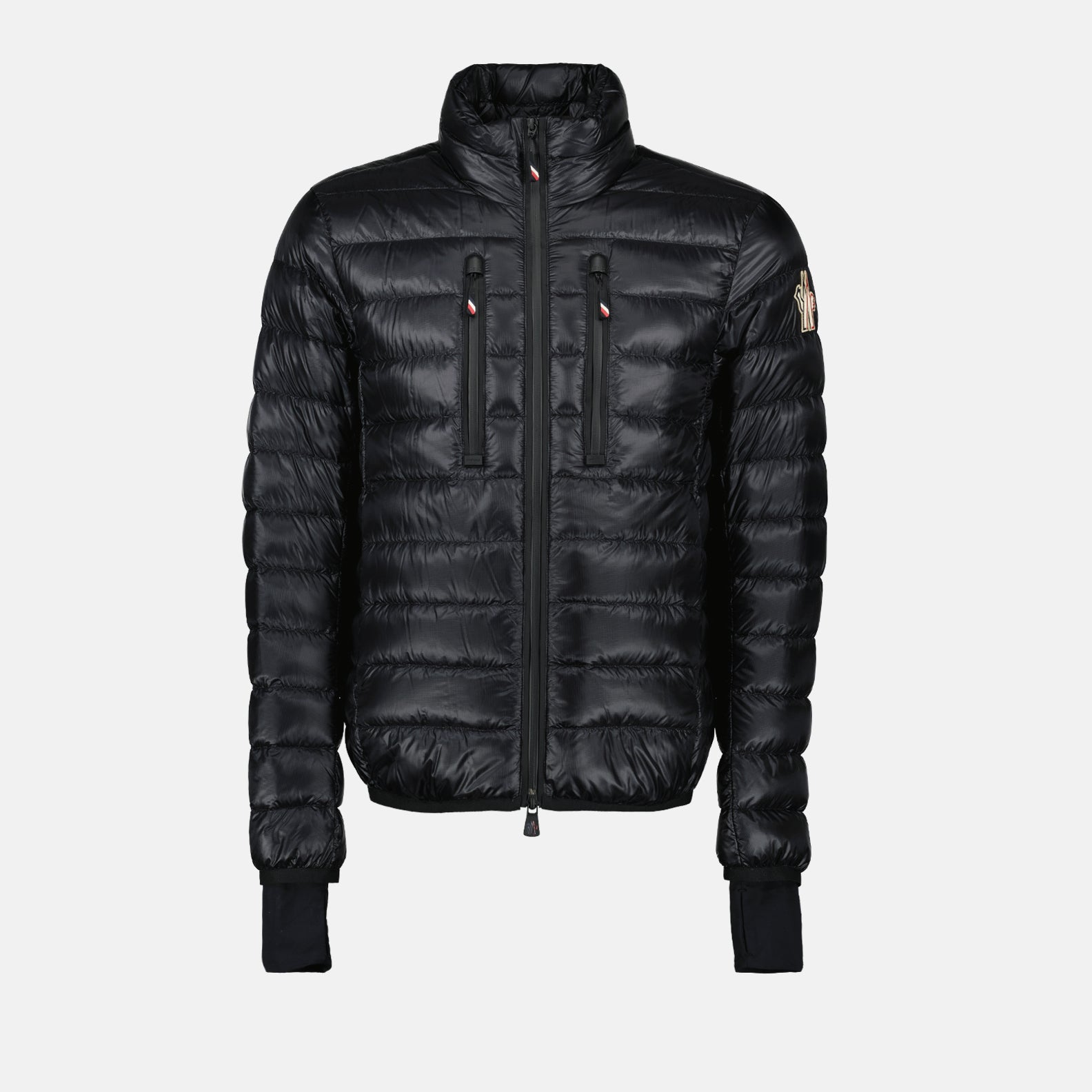 Moncler Grenoble, black down jacket, luxury puffer jacket, men's winter coat, premium outerwear