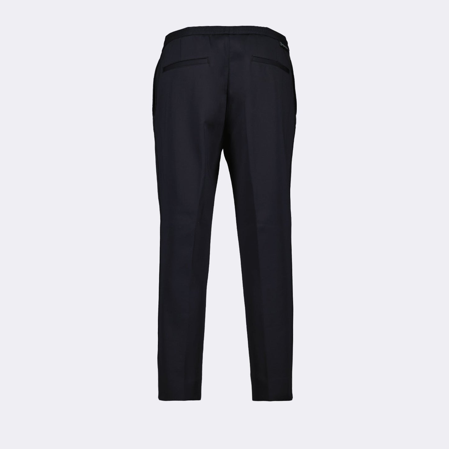 Moncler trousers, black straight-leg trousers, men's luxury pants, high-end fashion, designer menswear