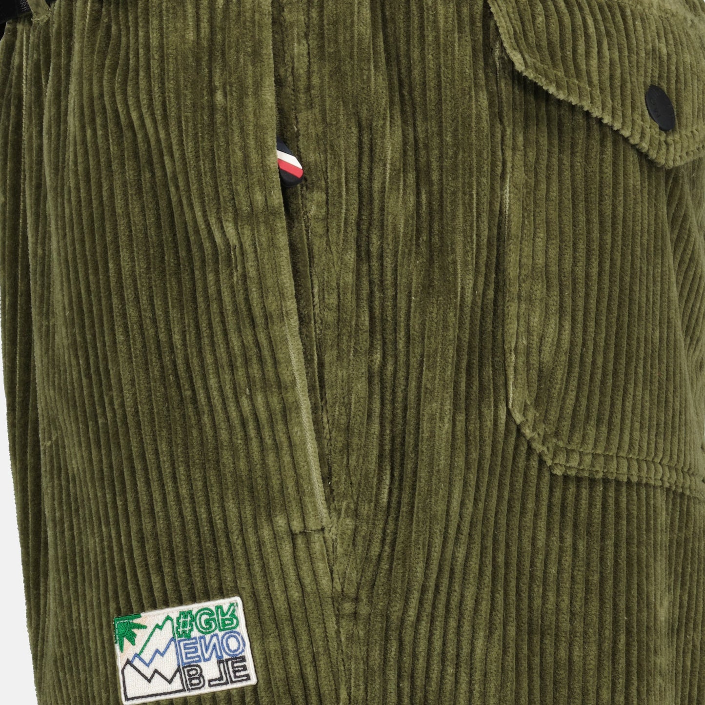 Green Corduroy Pants, Moncler Grenoble, Luxury Men's Trousers, High-End Corduroy, Elegant Men's Fashion