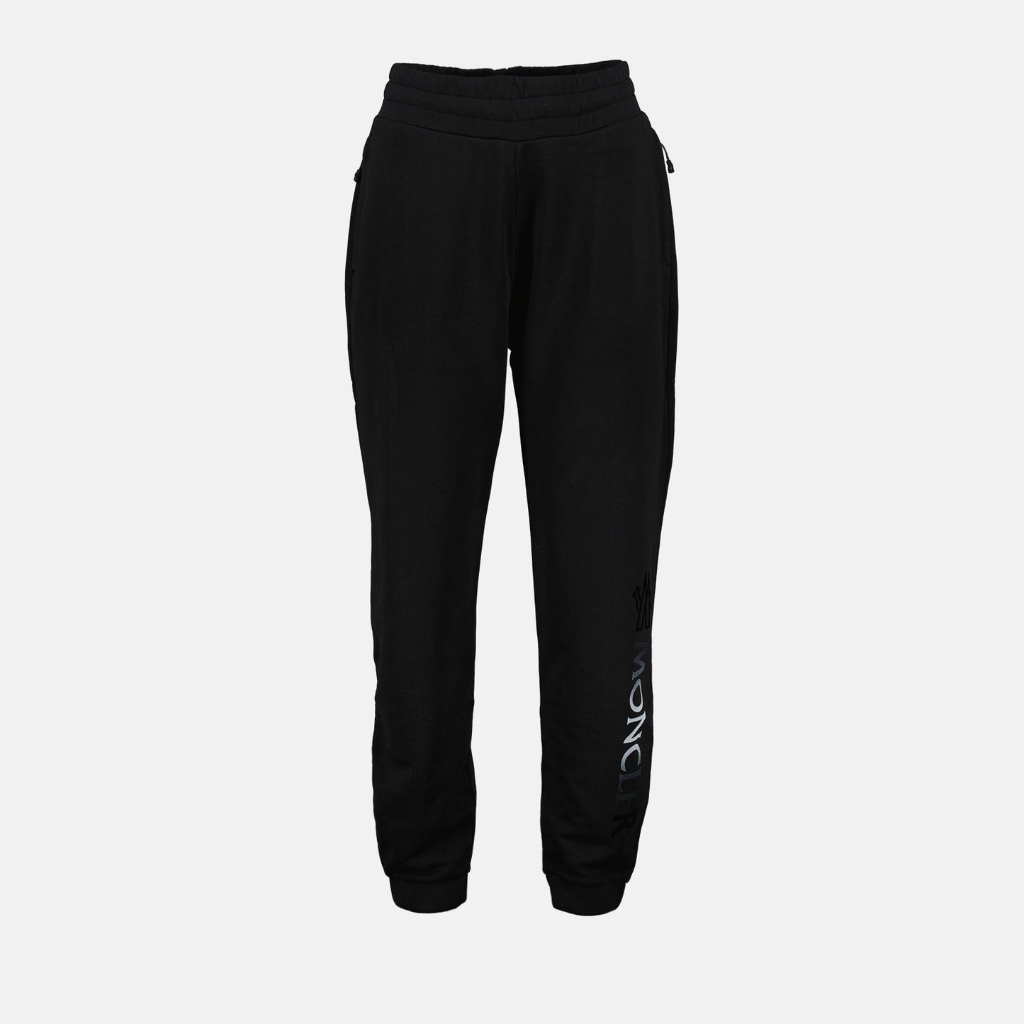 Moncler, black jogging pants, women's luxury pants, logo joggers, high-end casual wear