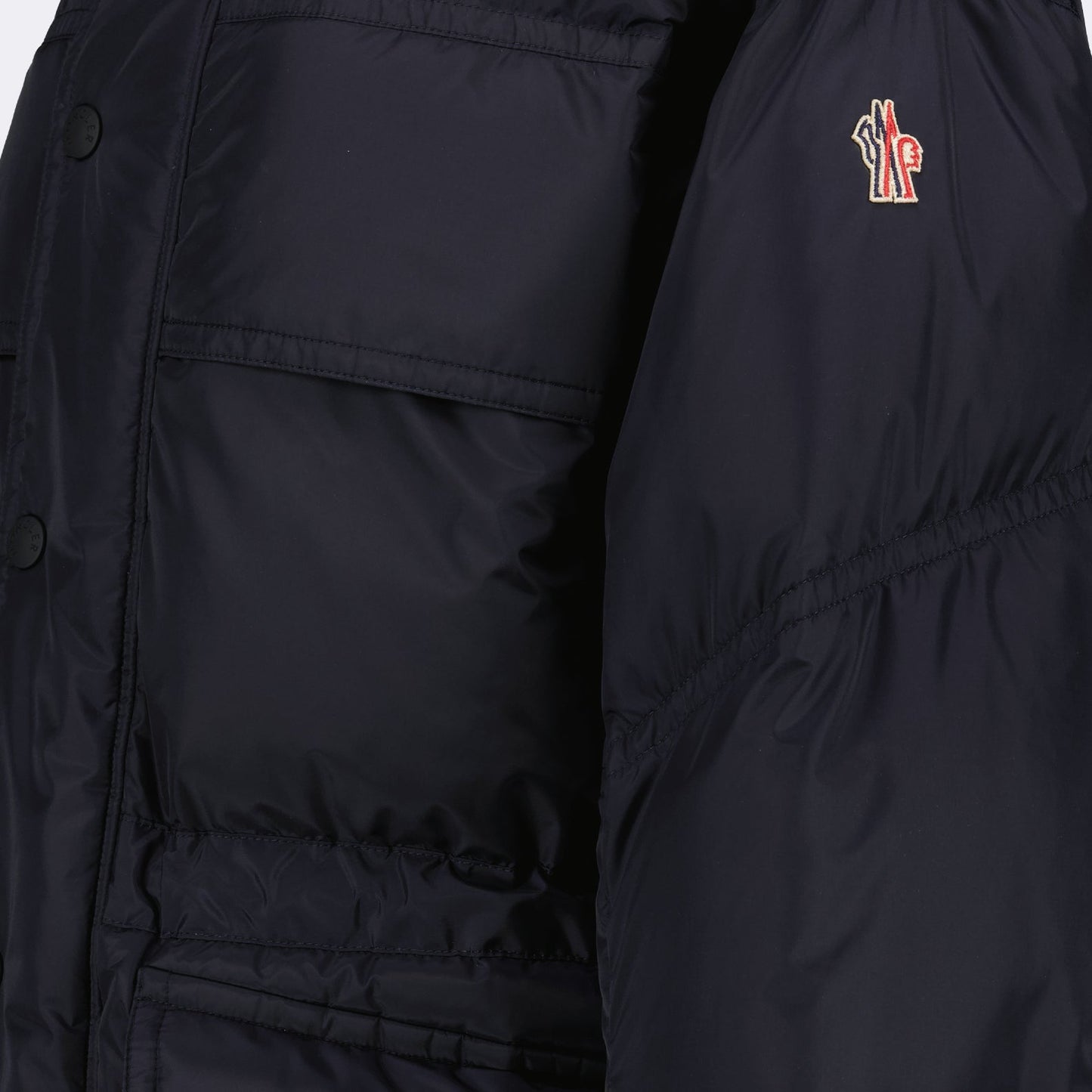 Moncler Grenoble, blue nylon jacket, down jacket, luxury outerwear, Brigues jacket