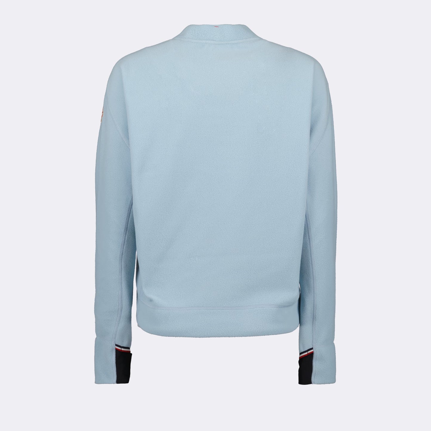 Moncler Grenoble, blue logo sweatshirt, luxury casual wear, designer sweatshirt, elegant sportswear