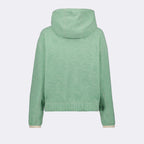 velvet sweatshirt, Moncler Grenoble, luxury casual wear, green sweatshirt, high-end fashion