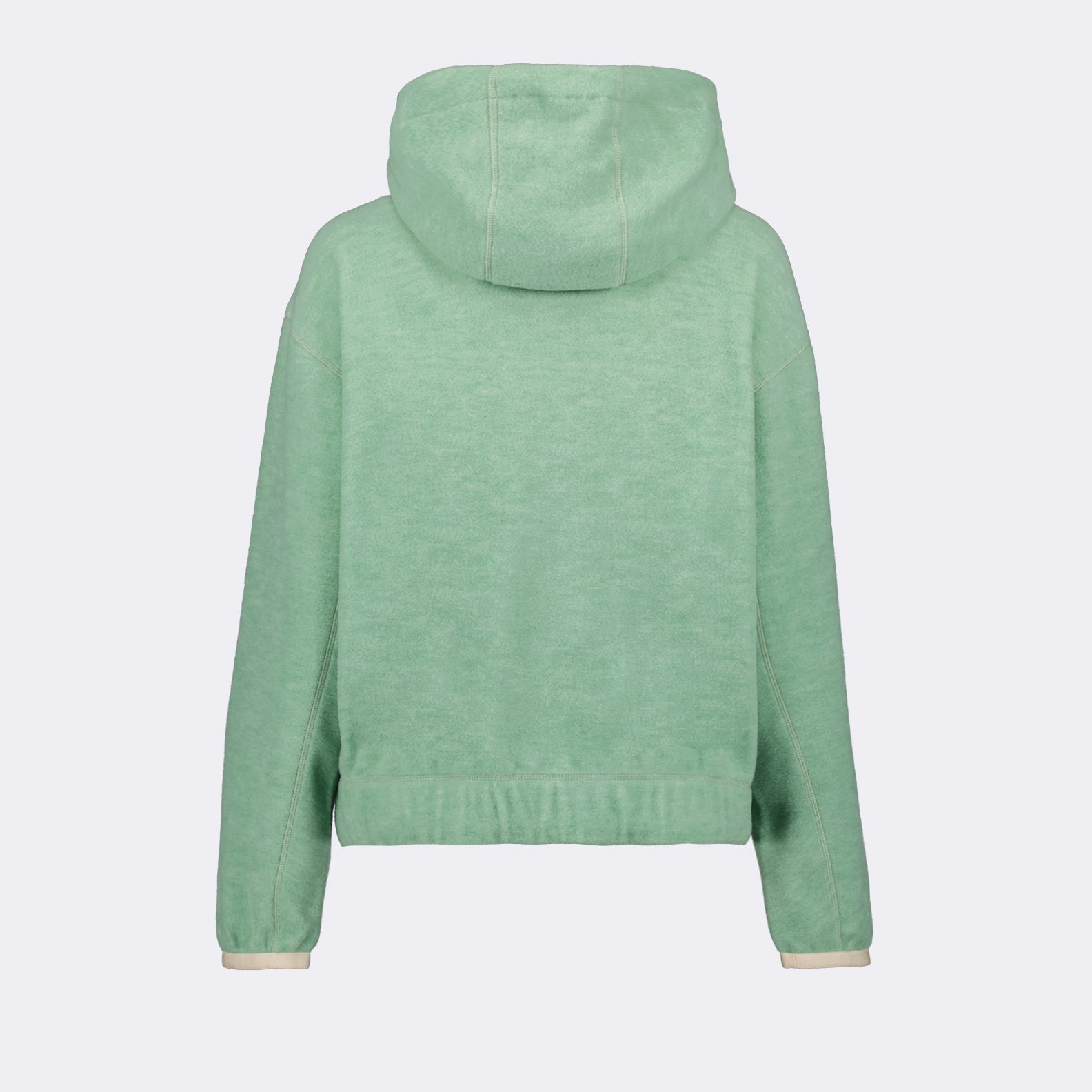 velvet sweatshirt, Moncler Grenoble, luxury casual wear, green sweatshirt, high-end fashion