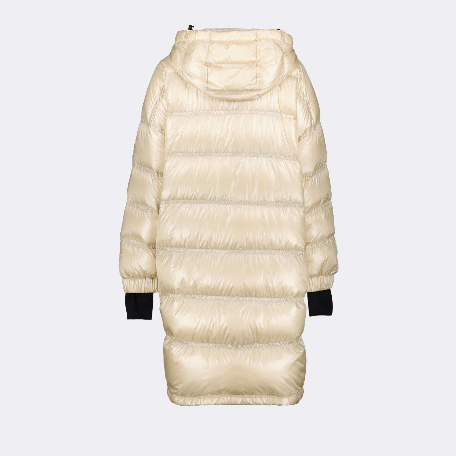 Moncler Grenoble, women's down jacket, beige puffer jacket, luxury outerwear, high-end winter coat