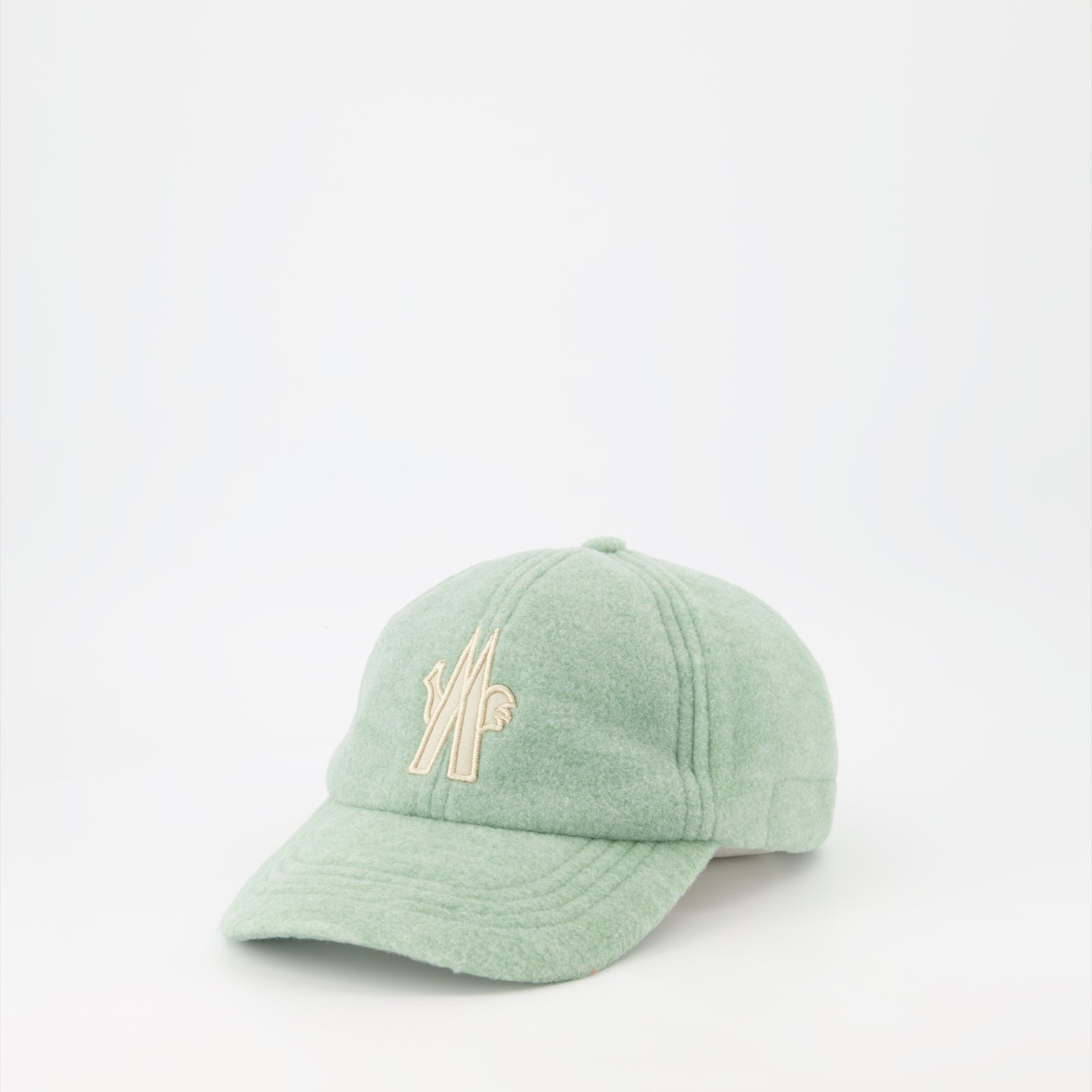 Moncler Grenoble, Women's Green Fleece Cap, Luxury Accessories, High-End Fashion, Designer Cap