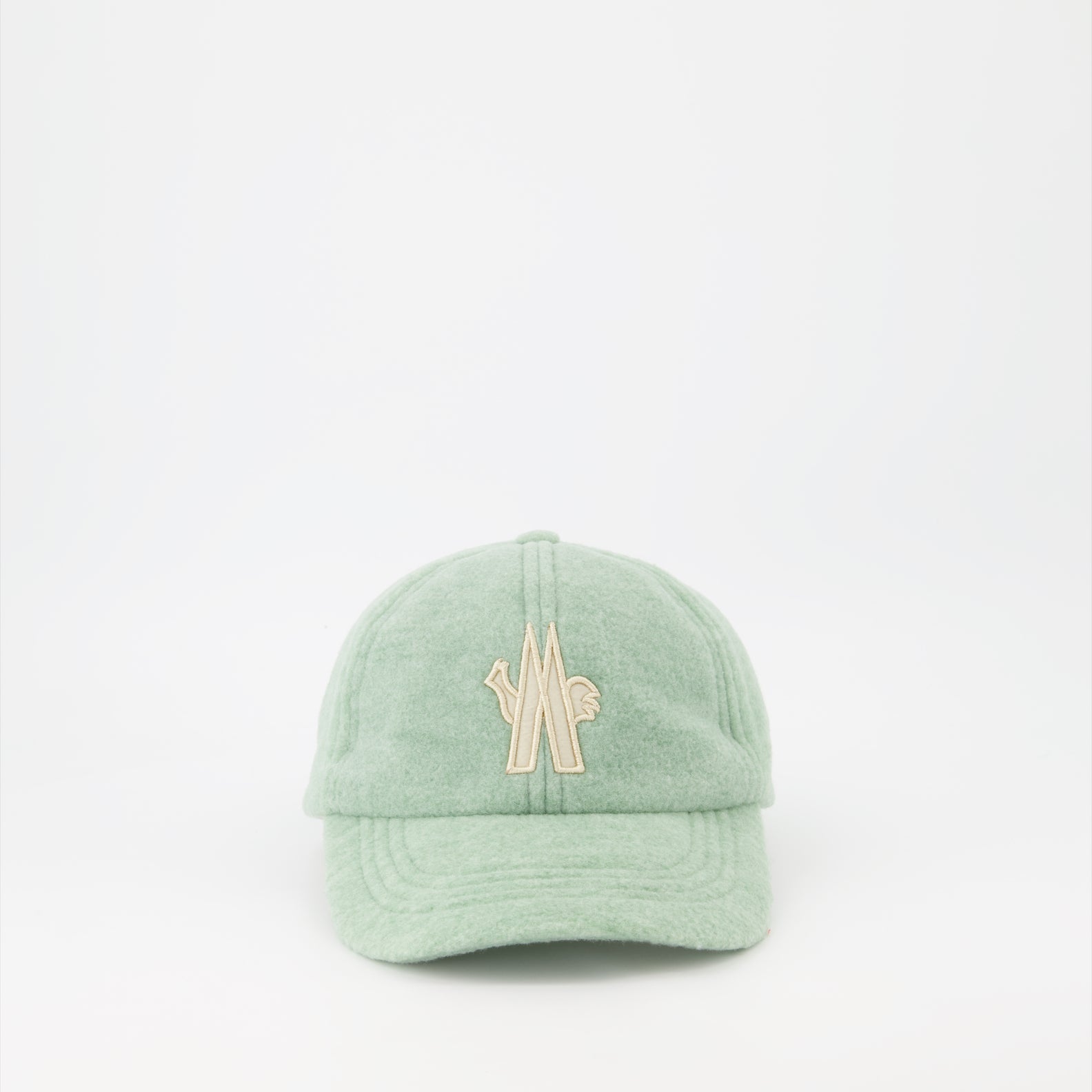 Moncler Grenoble, Women's Green Fleece Cap, Luxury Accessories, High-End Fashion, Designer Cap