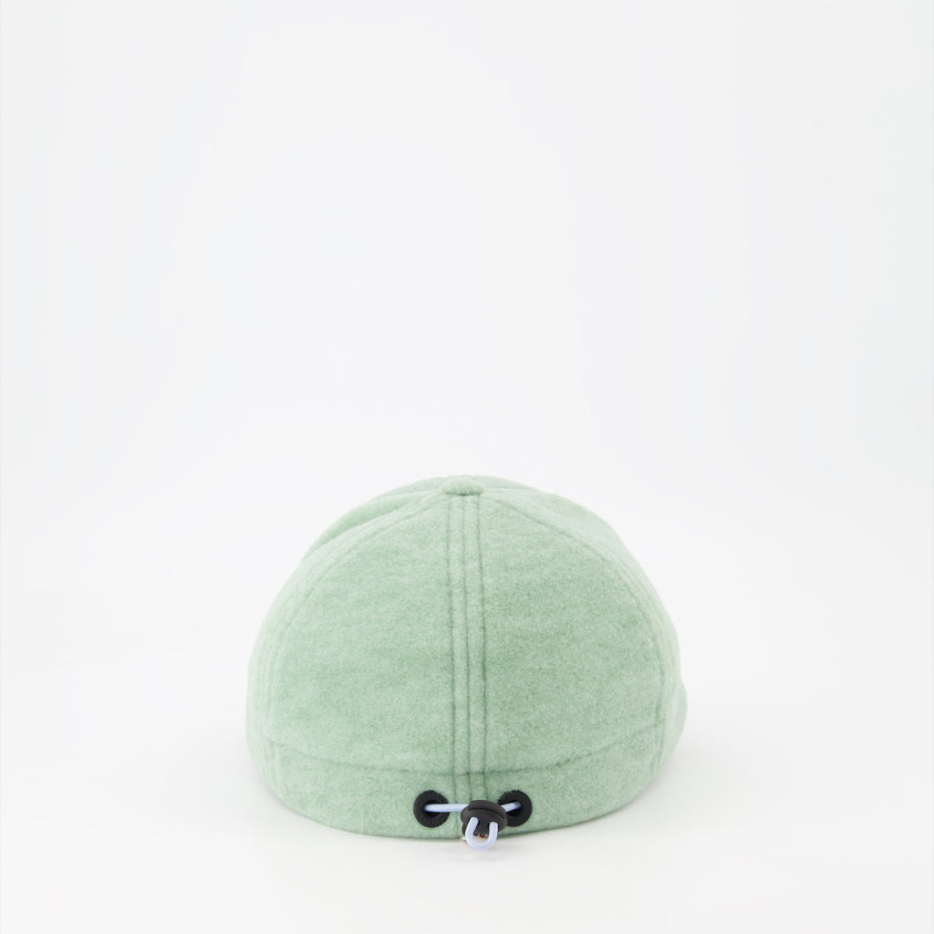 Moncler Grenoble, Women's Green Fleece Cap, Luxury Accessories, High-End Fashion, Designer Cap