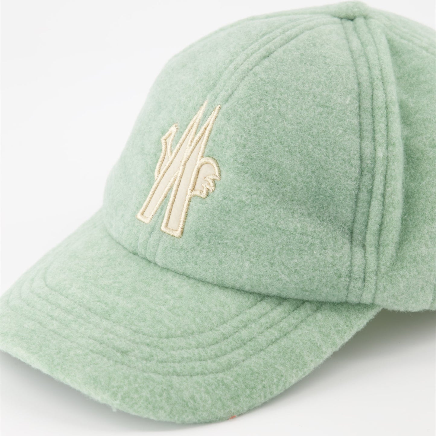 Moncler Grenoble, Women's Green Fleece Cap, Luxury Accessories, High-End Fashion, Designer Cap