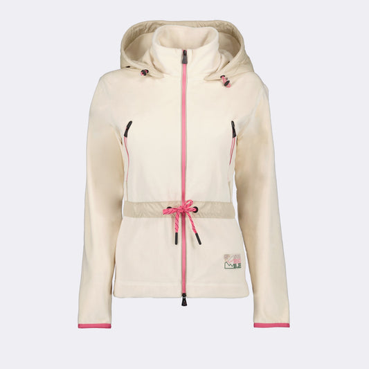 Moncler Grenoble, velvet jacket, beige-pink jacket, women's luxury outerwear, elegant women's jacket