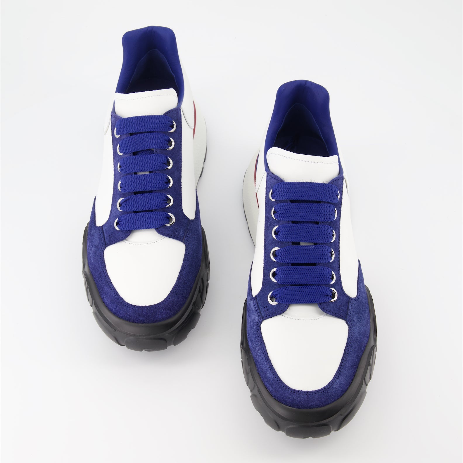 luxury trainers, Alexander McQueen, blue trainers, high-end footwear, designer sneakers