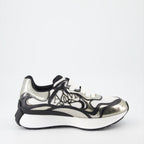 Alexander McQueen, men's luxury sneakers, metallic finish sneakers, high-end footwear, Sprint Runner Sneakers