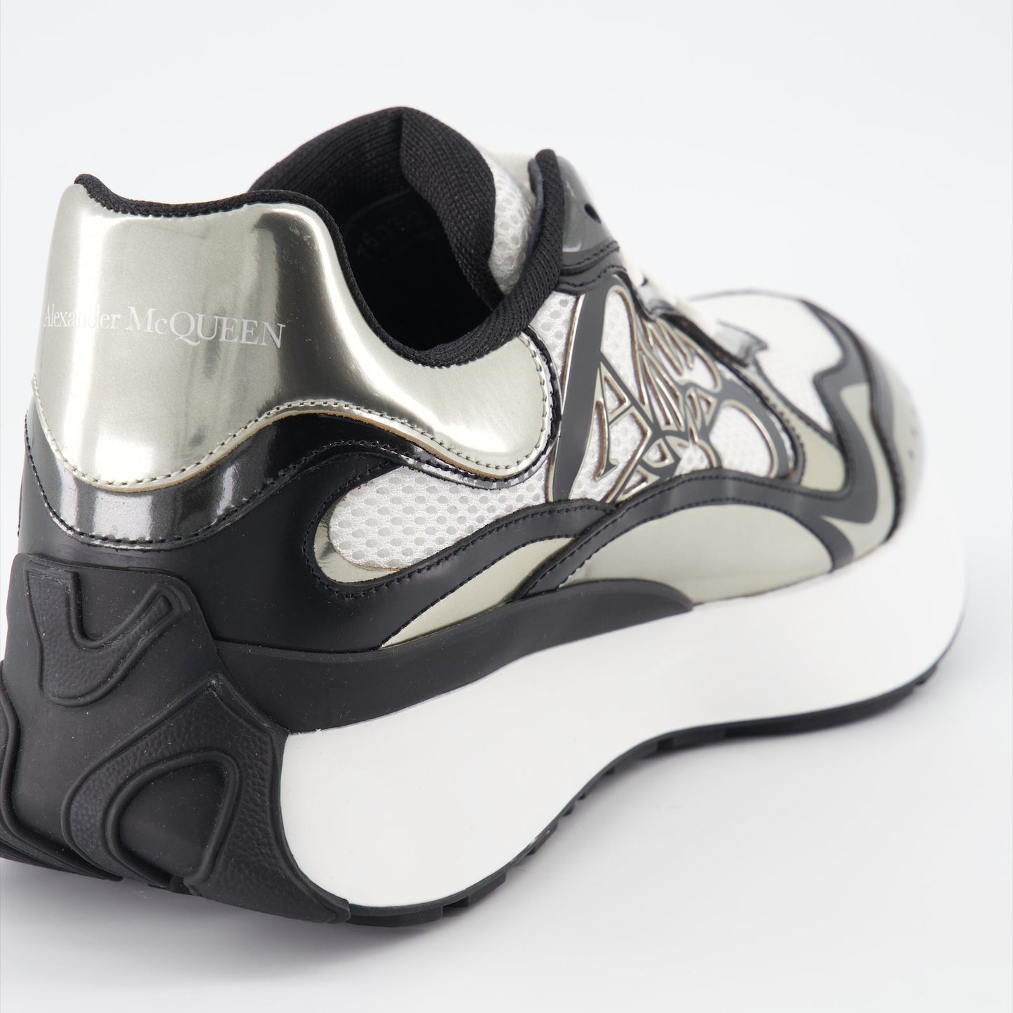 Alexander McQueen, men's luxury sneakers, metallic finish sneakers, high-end footwear, Sprint Runner Sneakers