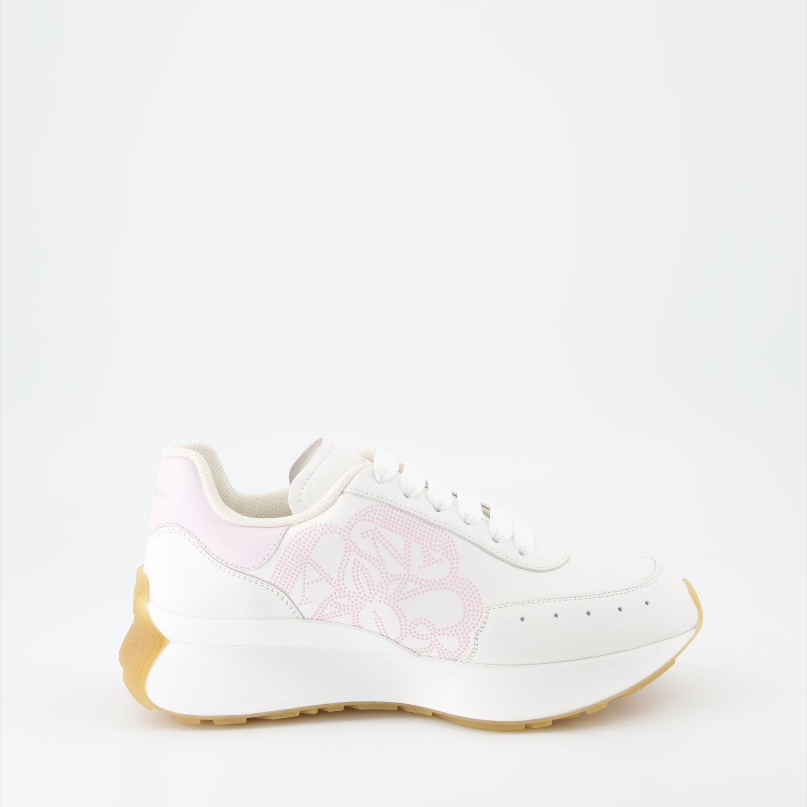 Alexander McQueen trainers, luxury women's footwear, Sprint Runner, white and pink sneakers, high-end fashion trainers