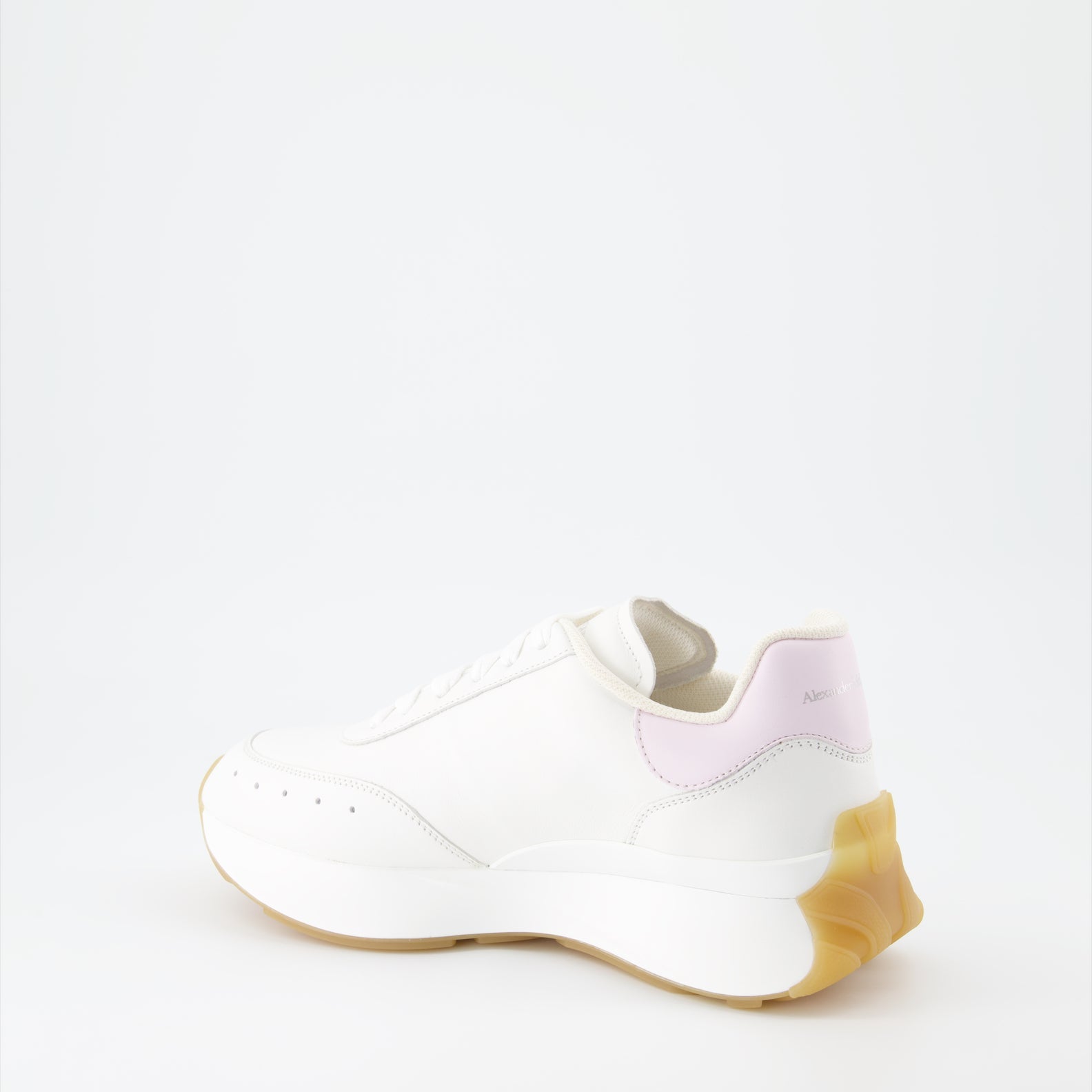 Alexander McQueen trainers, luxury women's footwear, Sprint Runner, white and pink sneakers, high-end fashion trainers